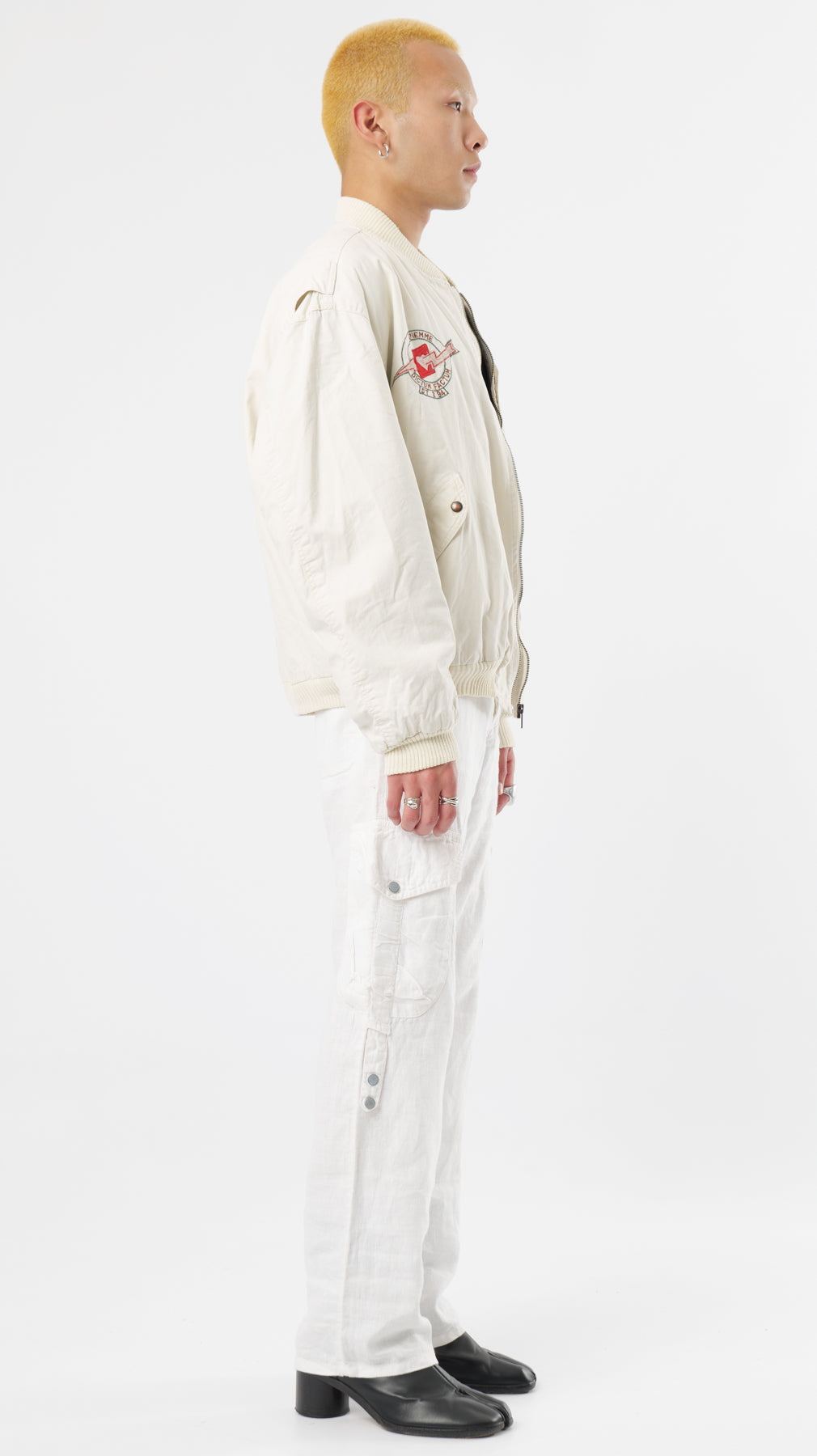 1980s WHITE MADE IN ITALY BOMBER (M)