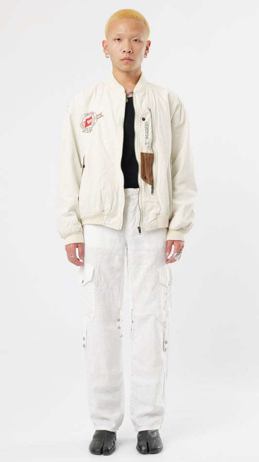 1980s WHITE MADE IN ITALY BOMBER (M)