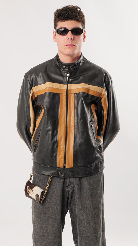 RACER LEATHER JACKET 1990s (M)