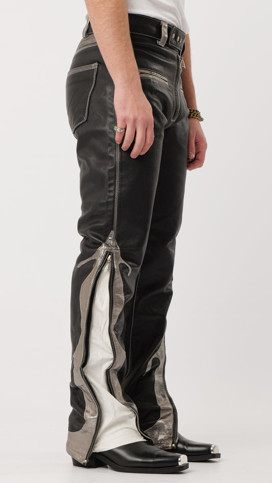 1990s FLAME LEATHER PANT