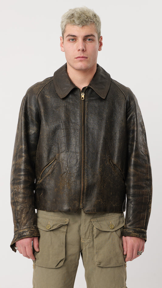 1950s DISTRESSED LEATHER JACKET (M)